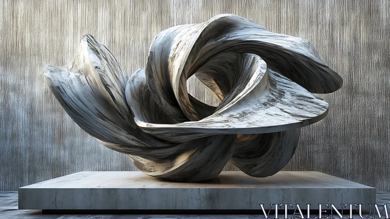 Swirling stone sculpture invites quiet curiosity and contemplation