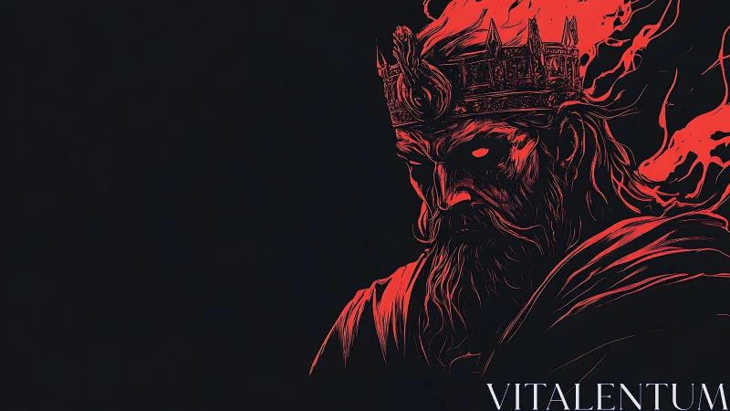 Ember-Crowned Warlord Brooding in a Blackened Void.