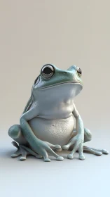 Highly detailed 3D frog render with subsurface scattering shading