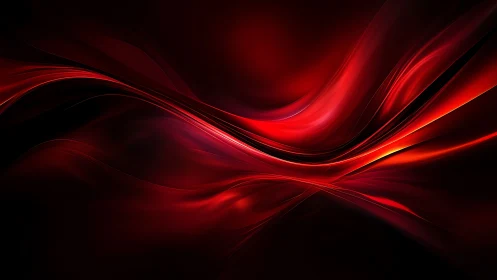 Crimson light waves carve fluid motion through deep shadow.
