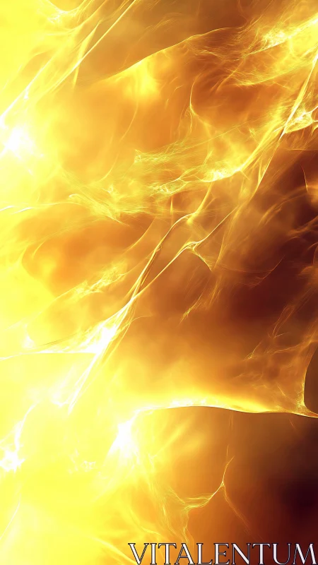 Golden Flame Abstract: Dynamic Energy Flow.