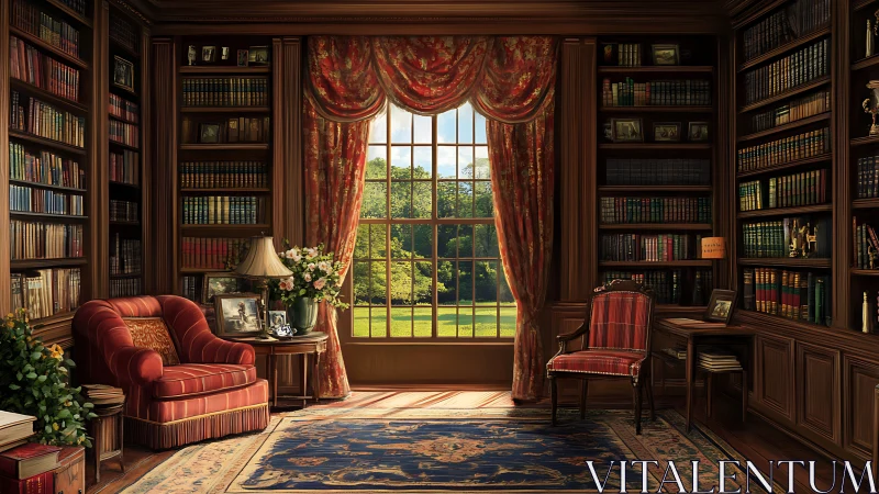Sunlit library lounges quietly while stories wait to speak