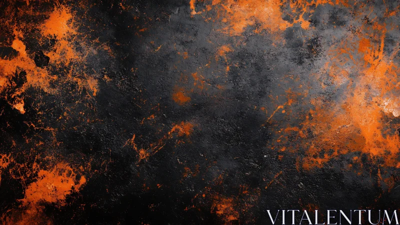 Molten Surface with Orange and Black Oxidation.