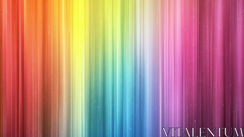 Vertical rainbow light bands with subtle starry particles