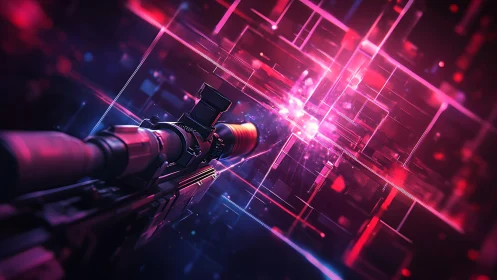 Neon Scope Pierces Digital Dimensions with Crimson Accuracy