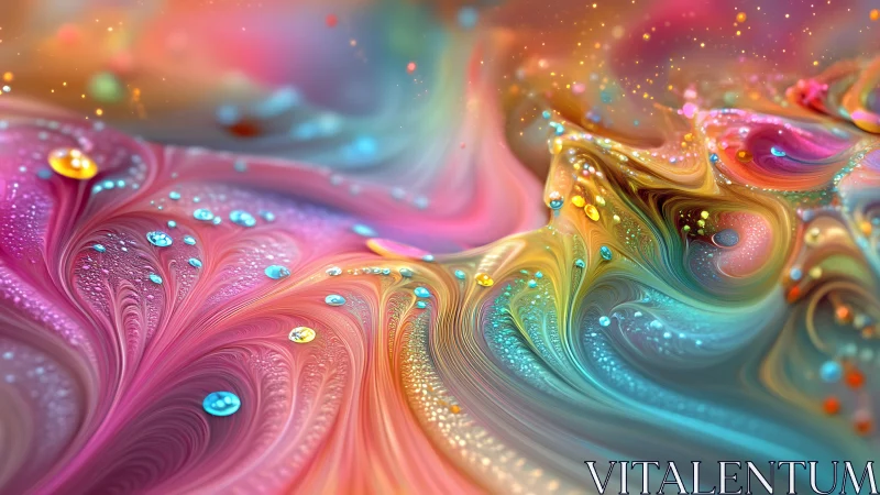 Macro fluid dynamics of iridescent pigment waves and droplets