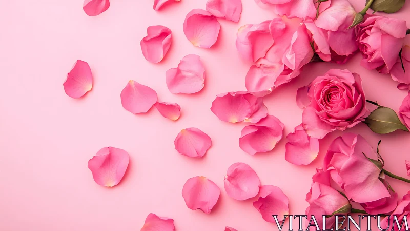 Pink Petals Dancing on Soft Blush.