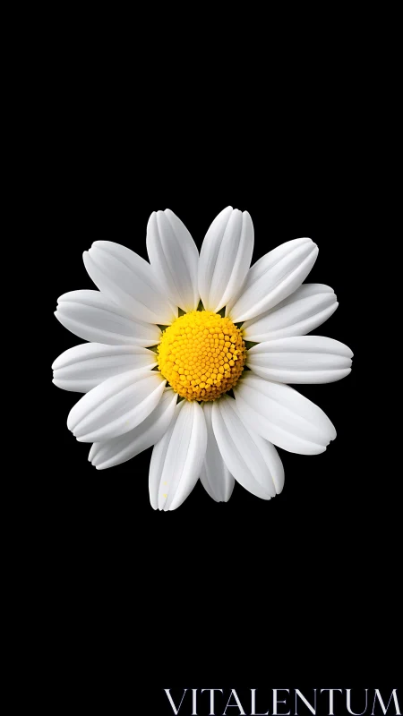 Pure White Daisy Blooms with Radiant Yellow Center
