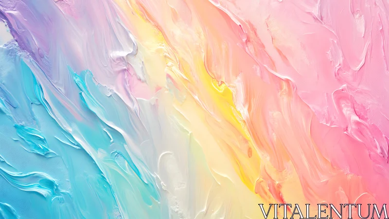 Pastel impasto gradients blend diagonally across the canvas