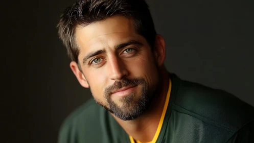 Male portrait with soft rim lighting and shallow focus depth.