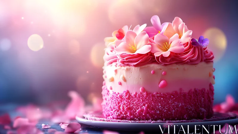 Blossom-Crown Confection: Florals Meet Frosting Reverie.