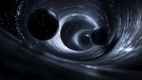 Relativistic wormhole tunnel with reflective singular spheres.