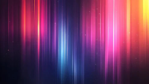 Vibrant abstract neon light beams with cosmic gradient background.