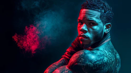 Neon Reverie: Portrait of Chromatic Intensity.