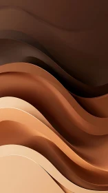 Layered caramel waves in abstract brown gradient flow.