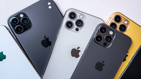 Premium smartphones display multi-lens cameras and finishes.