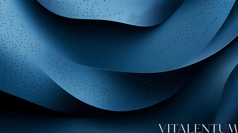 Abstract blue waves with dotted texture in minimalist style.