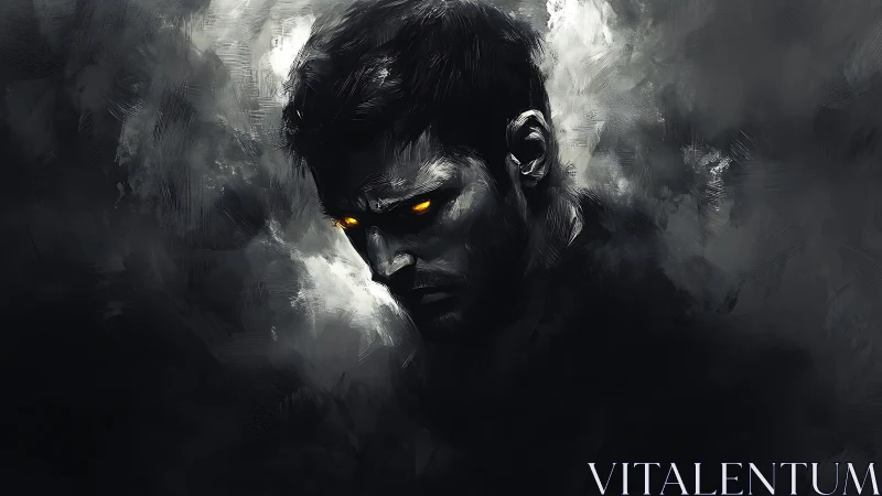 Midnight thoughts spark molten light behind haunted eyes