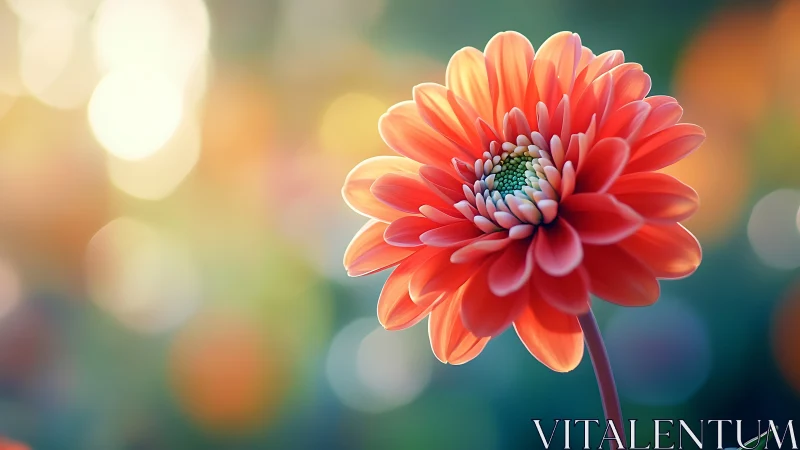 Macro photography of Gerbera Daisy with layered petals displaying warm chromatic gradient