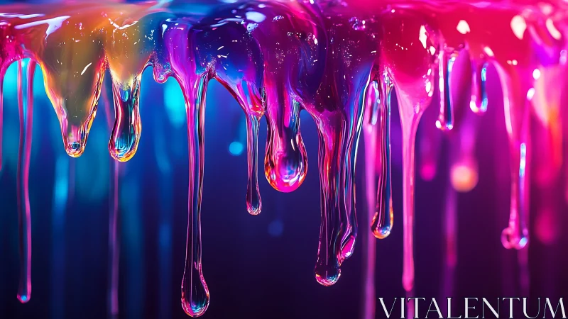 Neon drip carnival where liquid rainbows slowly melt time.