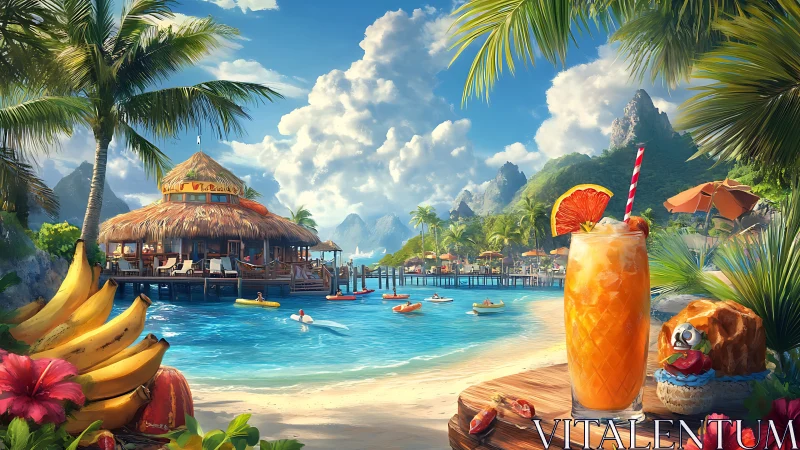 Tropical Paradise Resort with Water Features and Coastal Architecture.