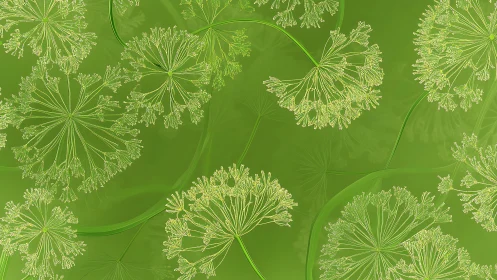 Gentle green floral whorls drifting in soft spring light.