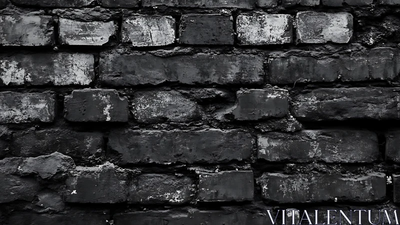 Weathered brickwork whispers in chipped monochrome rhythm