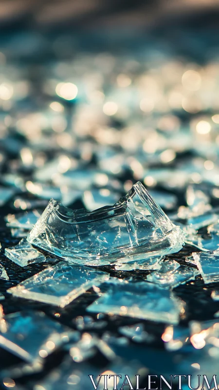 Macro depth-of-field study of fractured glass shard geometry