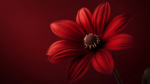 Deep Crimson Bloom: Dramatic Floral Portrait Study.