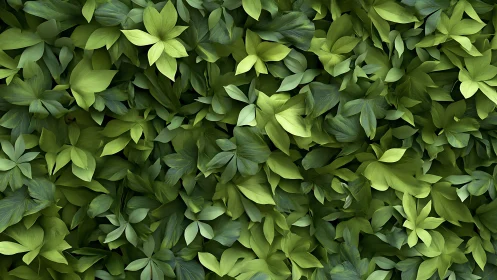 Lush layered green foliage background pattern texture.