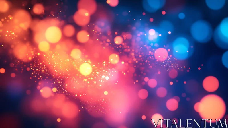 Vibrant abstract bokeh lights in warm and cool color palette.