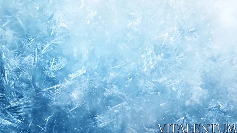 Close-up of Frozen Ice Crystals in Abstract Winter Texture.