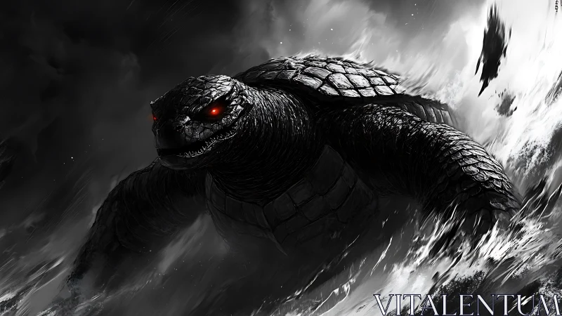 Storm-Forged Sea Turtle Titan With Ember-Bright Eyes.