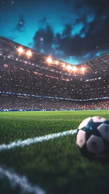 Match point dreams on a glowing night stadium touchline.