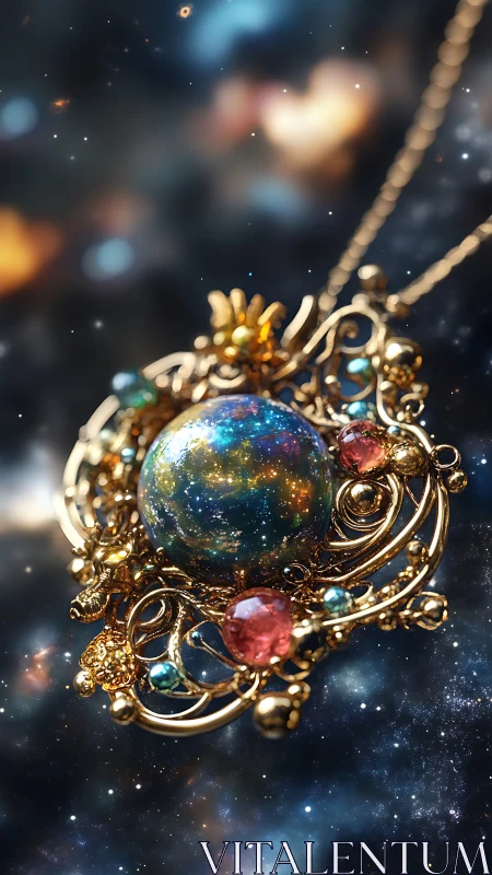 Star-mapped locket cradles a swirling pocket universe