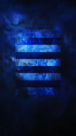 Layered cobalt stripes within deep nebula blue field.