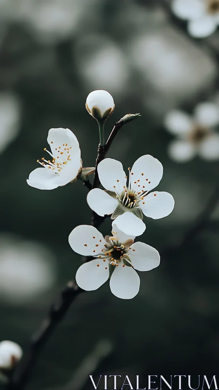 Delicate Blossom Cascade Defies Blurred Green Sanctuary