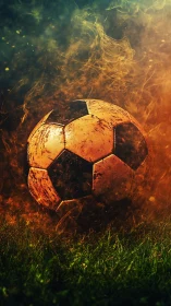 Scorched match ball smolders like a comet kissing the pitch