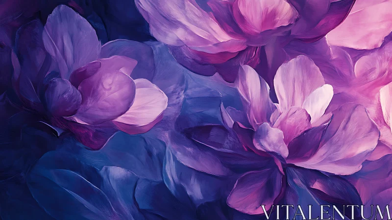 Ethereal Floral Bloom: Purple and Pink Digital Petals.