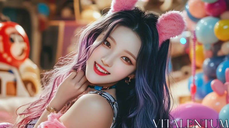 Pastel Reverie: K-Pop Glamour in Cotton Candy Dreams.