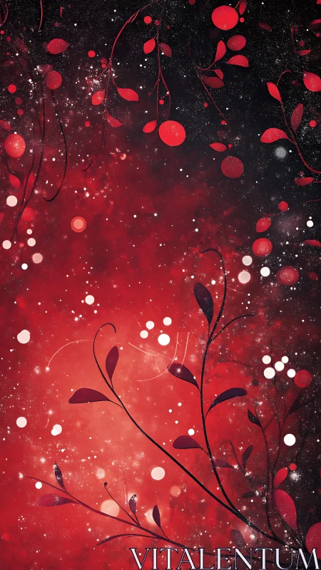 Crimson Nebula Garden where cosmic vines quietly bloom.