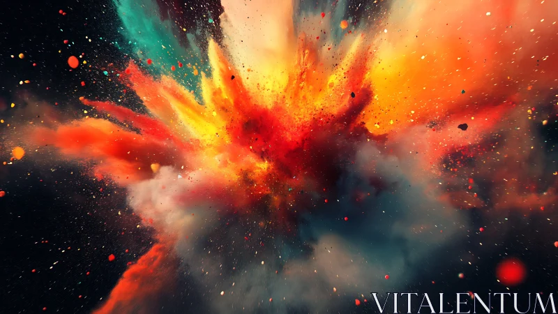 Cosmic color explosion in deep space dust field.