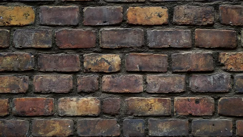 Close-up of rustic brick wall with textured, weathered appearance.