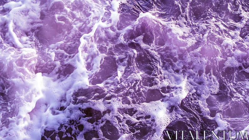Lavender sea foam dancing across softly glowing waves.