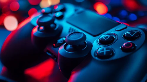 Neon Gaming Controller with Ambient Light Effects