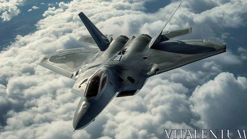 Storm-skinned stealth jet carving silver paths through clouds.