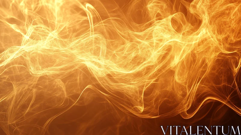 Abstract swirling golden flames background in dynamic digital art style.