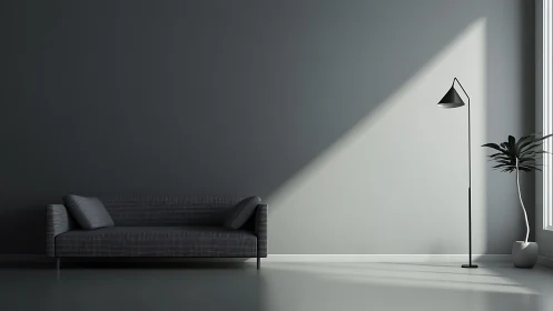 Soft light on a quiet minimalist living room corner.