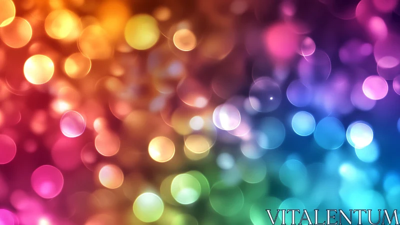Glowing rainbow bokeh lights creating a dreamy, cozy glow.