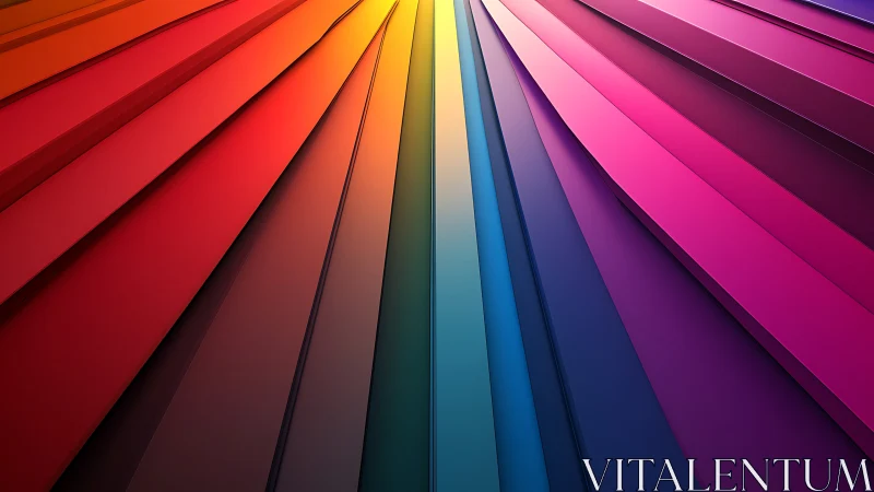 Radial chromatic planes in convergent 3D geometric perspective.